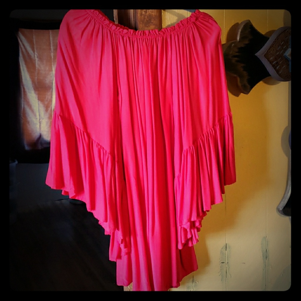 Red off the shoulder dress